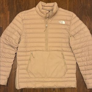 The North Face Tan Quilted Puffer Pullover